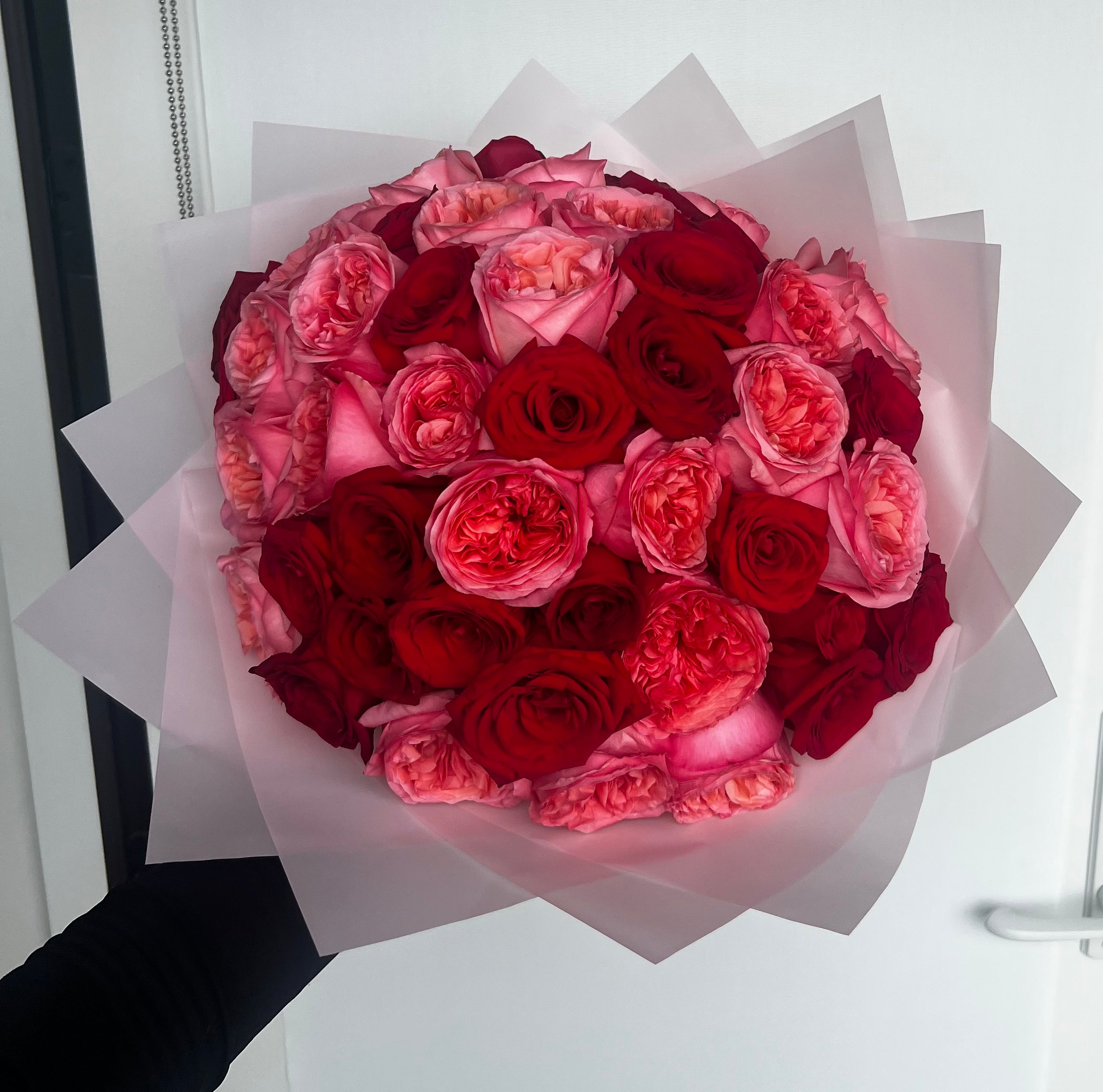 Pink Expression Roses & Red Roses - Half & Half