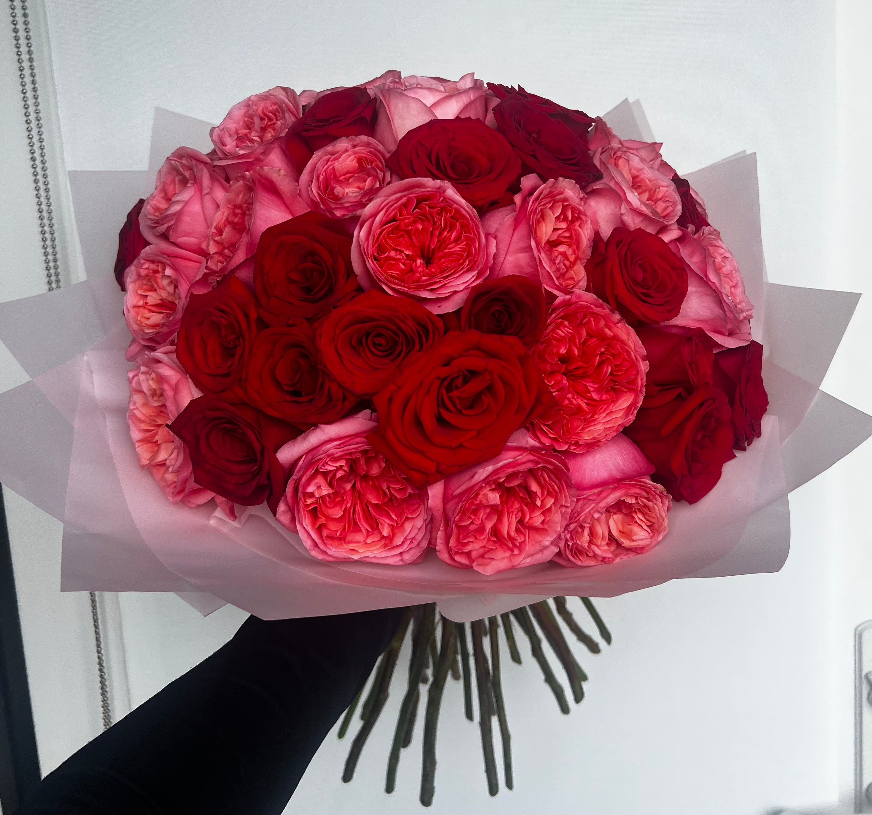 Pink Expression Roses & Red Roses - Half & Half