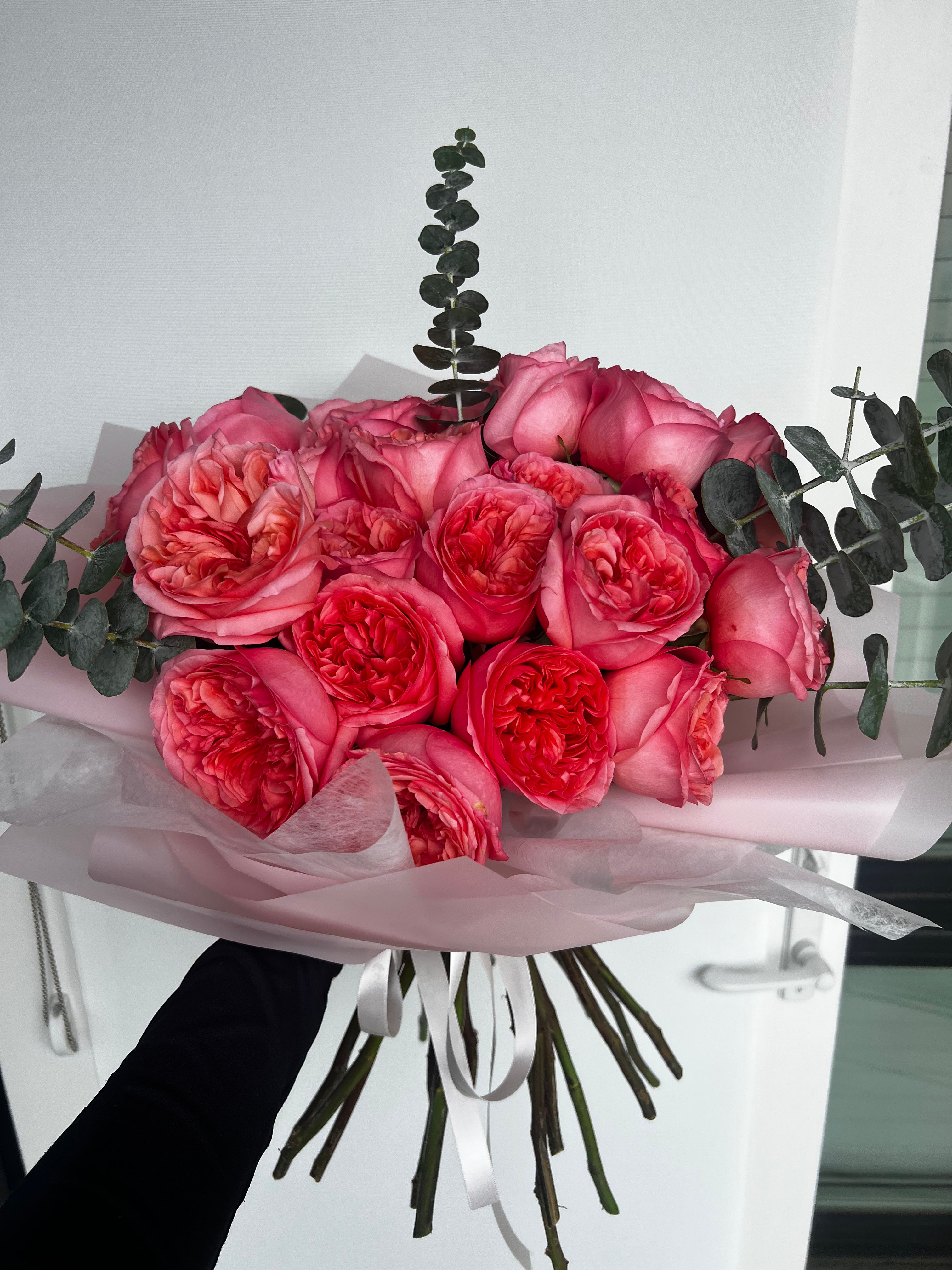 Pink Expression Roses & Eucalyptus