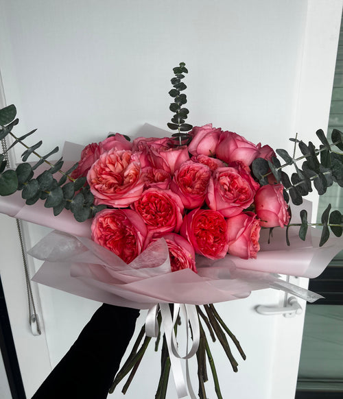 Pink Expression Roses & Eucalyptus